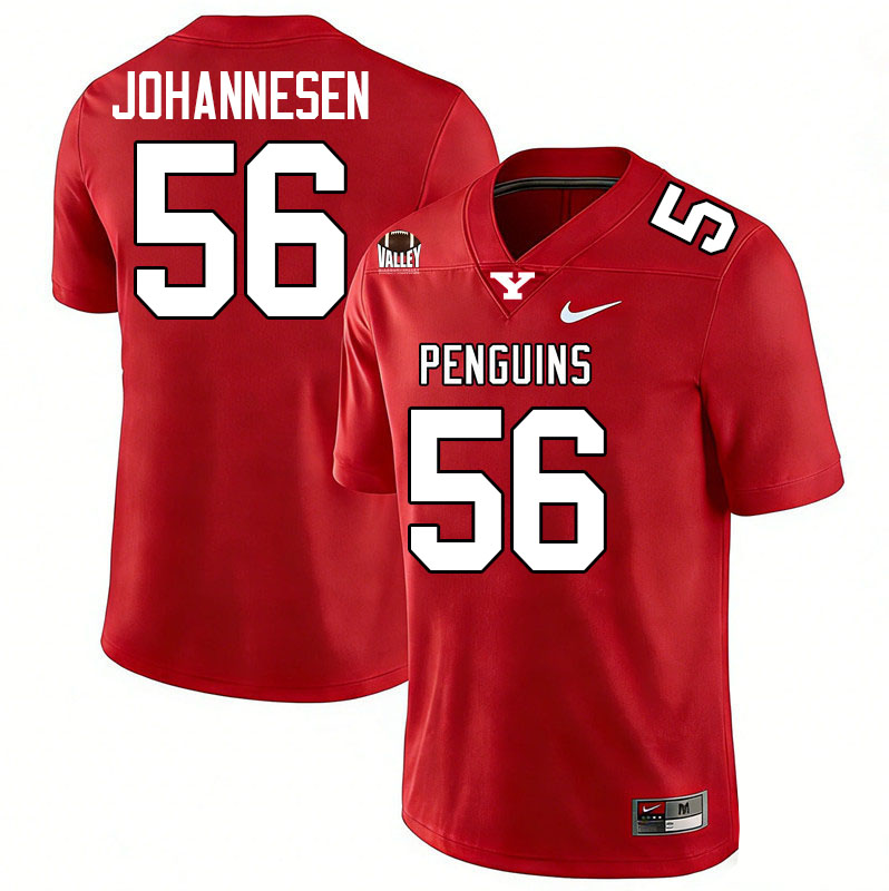 Youngstown State Penguins #56 Connor Johannesen College Football Jerseys,Uniforms-Red
